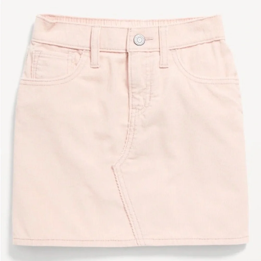Old Navy Light Pink High-Waisted Corduroy Skirt for Girls Small 6-7